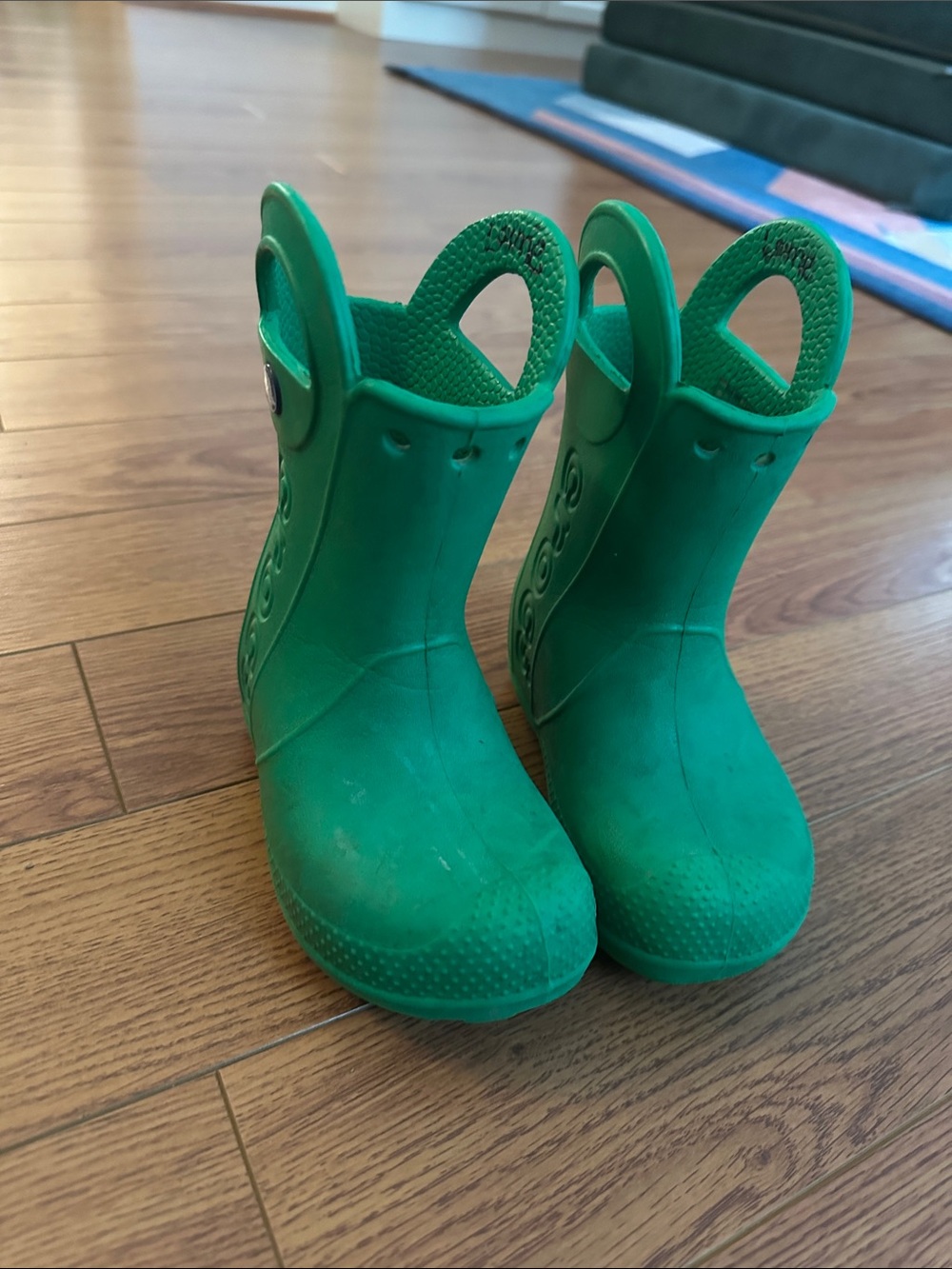 Kids Green Waterproof Pull-On Boots
